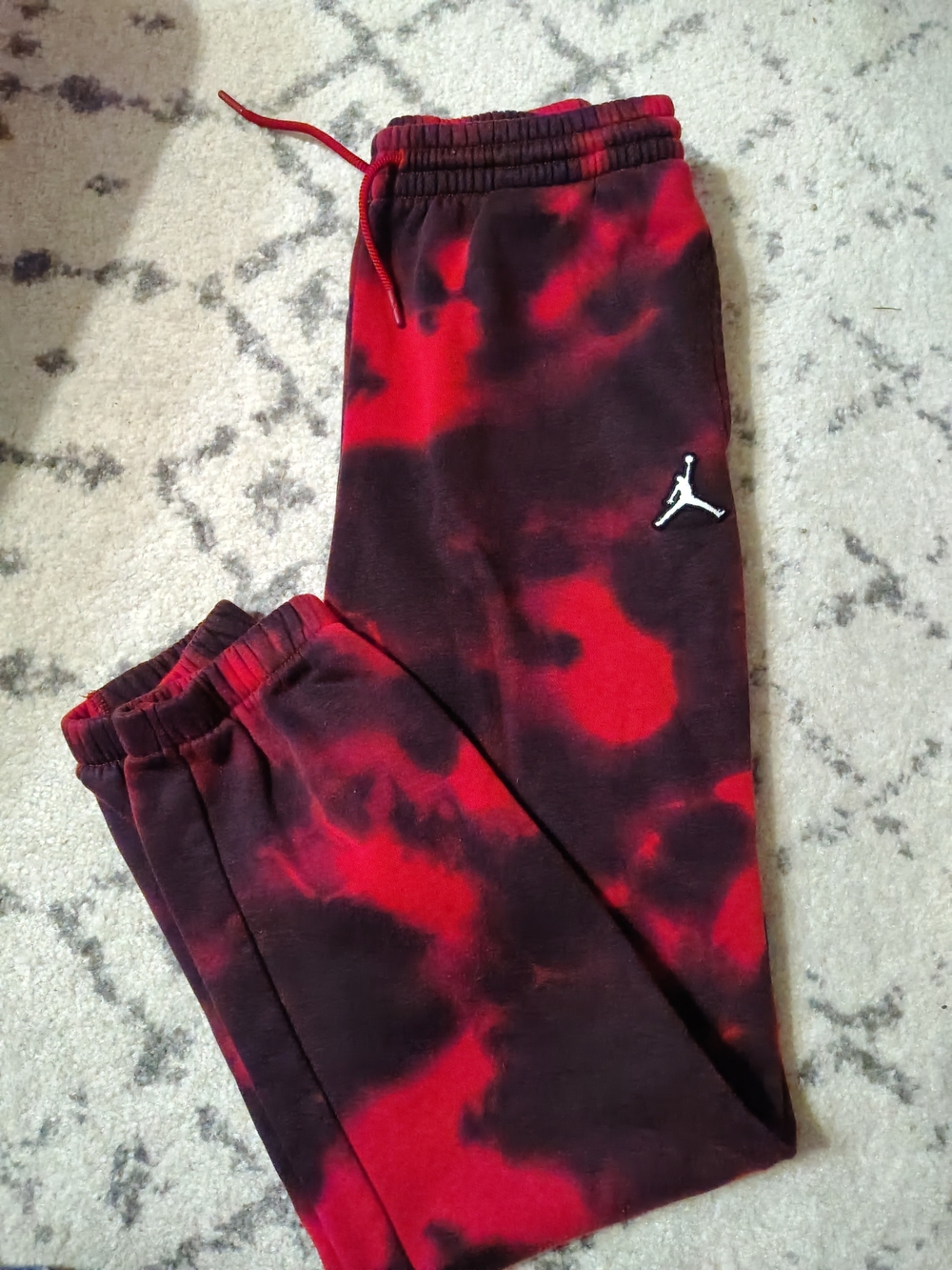 Jordan Red & Black Tie-Dye Kids Joggers